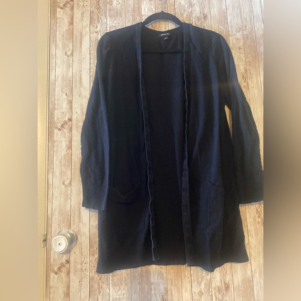 Torrid Black Open-Front Cardigan sweater size 2 Plus size basic layering piece